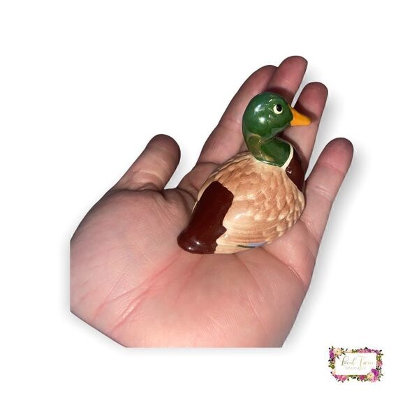 Vintage Miniature Ceramic Porcelain Hand Painted Mallard Duck Figurine - Picture 11 of 14
